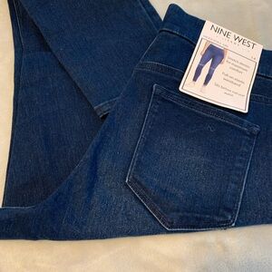 Nine West Dark Blue Denim Jeans 14 pull on stretch